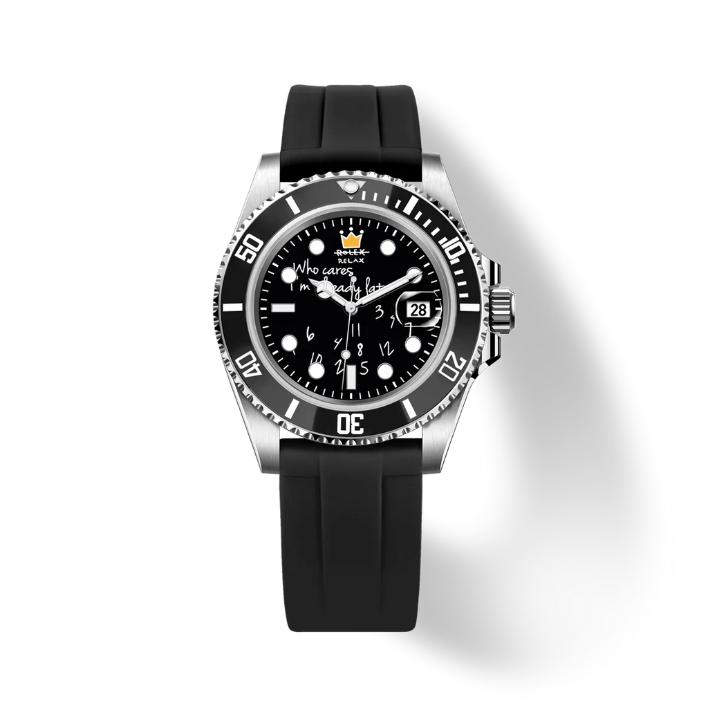 “Rolex Relax” HYDROCORE FLUORO WATCH - Black & Silver