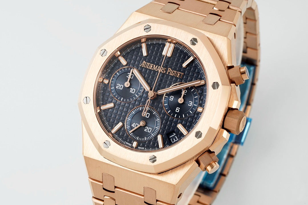 Audemars Piguet Royal Oak 41 Chronograph Rose Gold Blue Dial