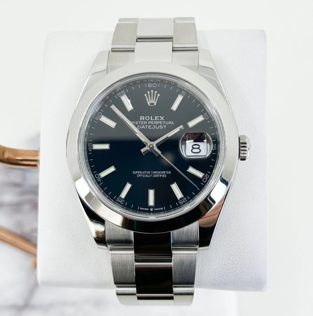 Rolex Datejust 41mm Smooth Bezel Black Dial
