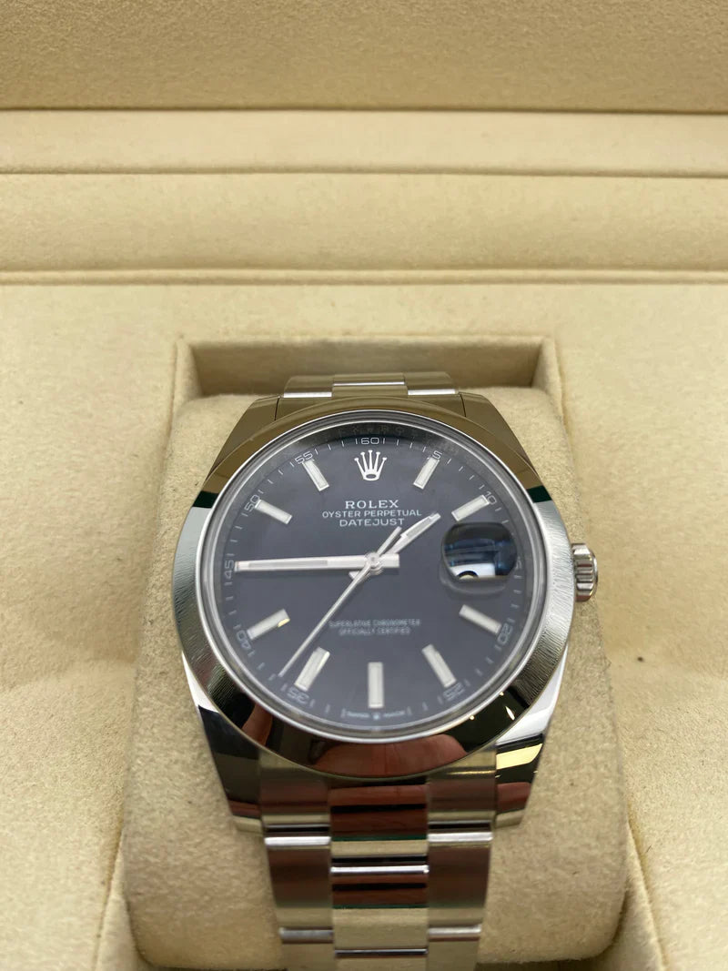 Rolex Datejust 41mm Smooth Bezel Black Dial