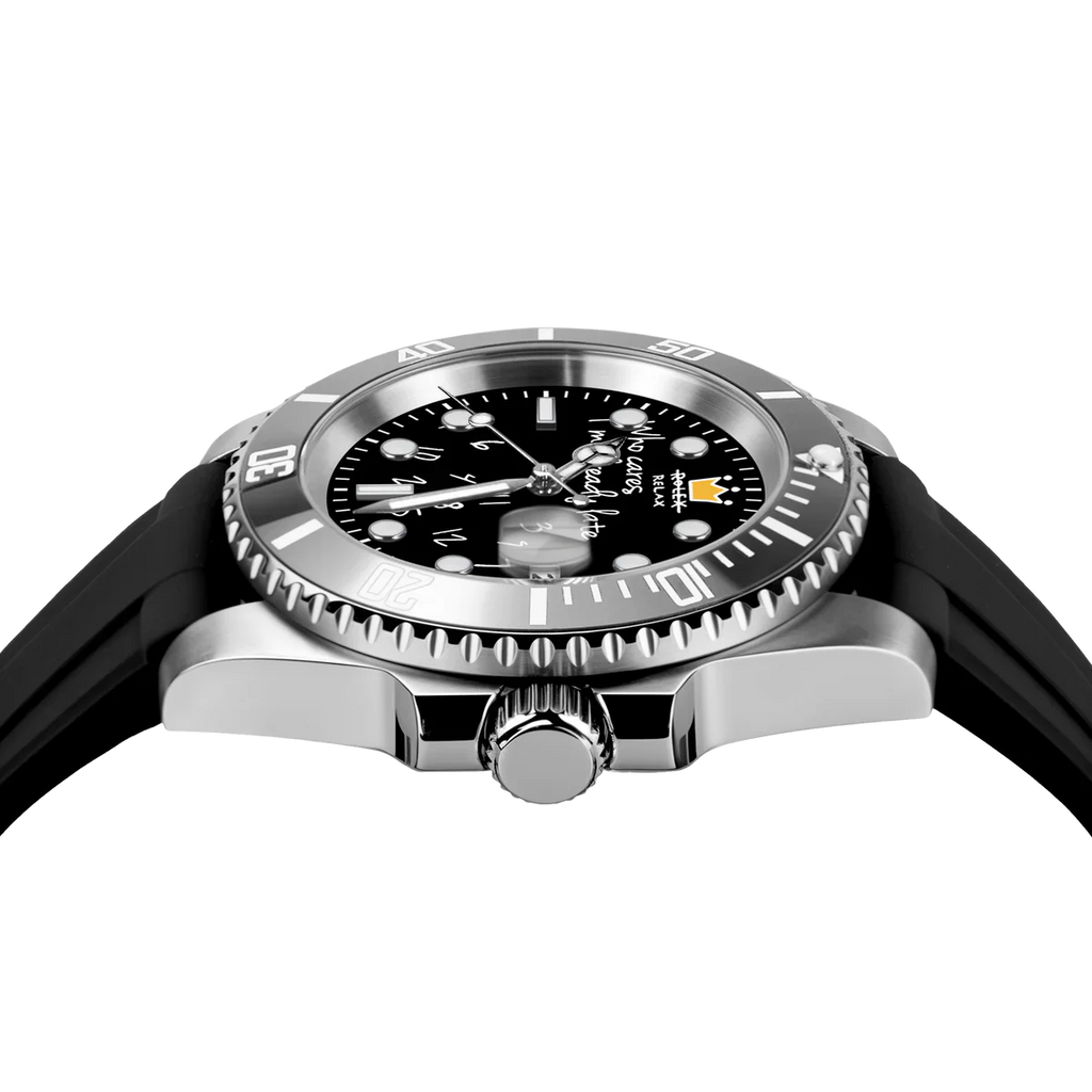 “Rolex Relax” HYDROCORE FLUORO WATCH - Black & Silver
