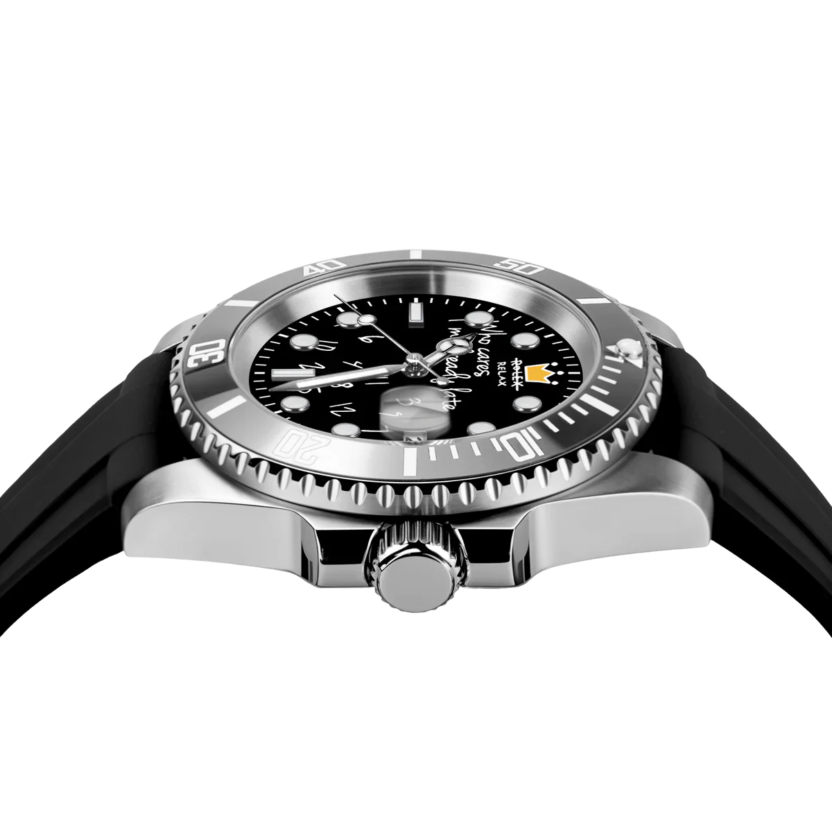 “Rolex Relax” HYDROCORE FLUORO WATCH - Black & Silver
