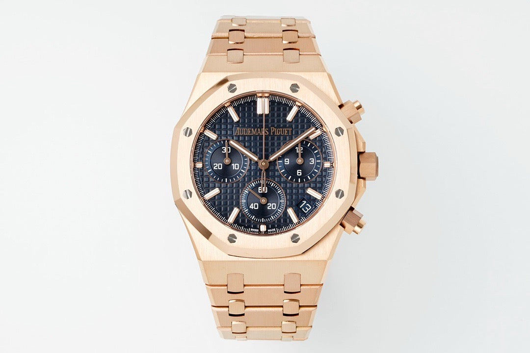 Audemars Piguet Royal Oak 41 Chronograph Rose Gold Blue Dial