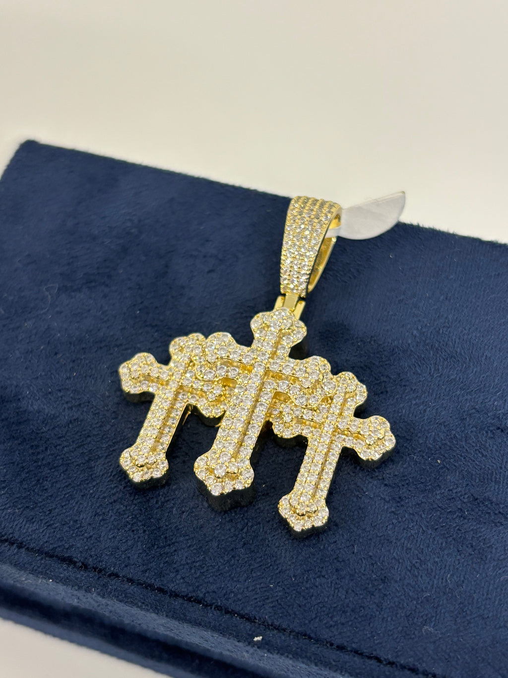 Three Crosses Pendant Gold