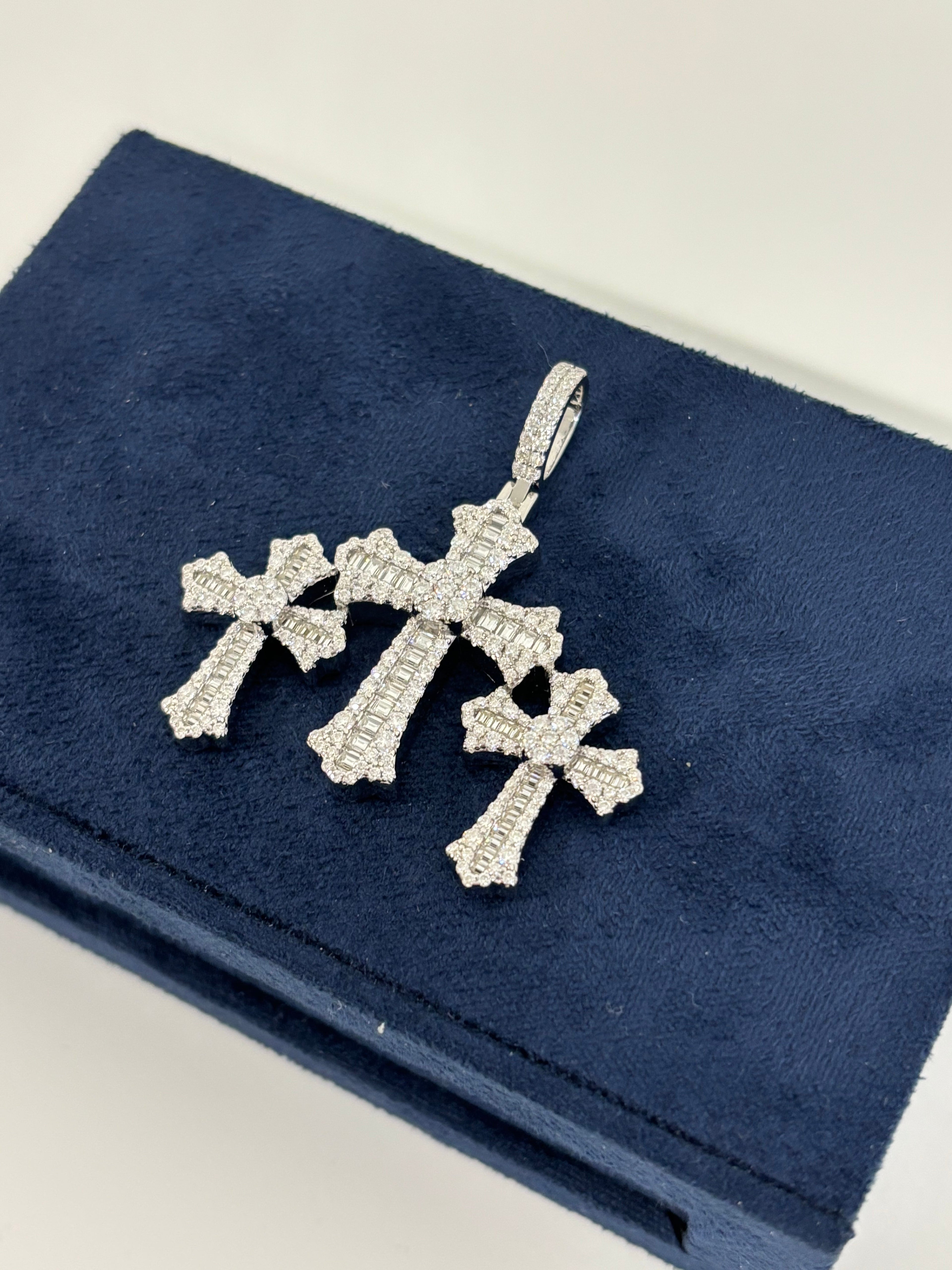 Triple Imperial Cross Silver Moissanite