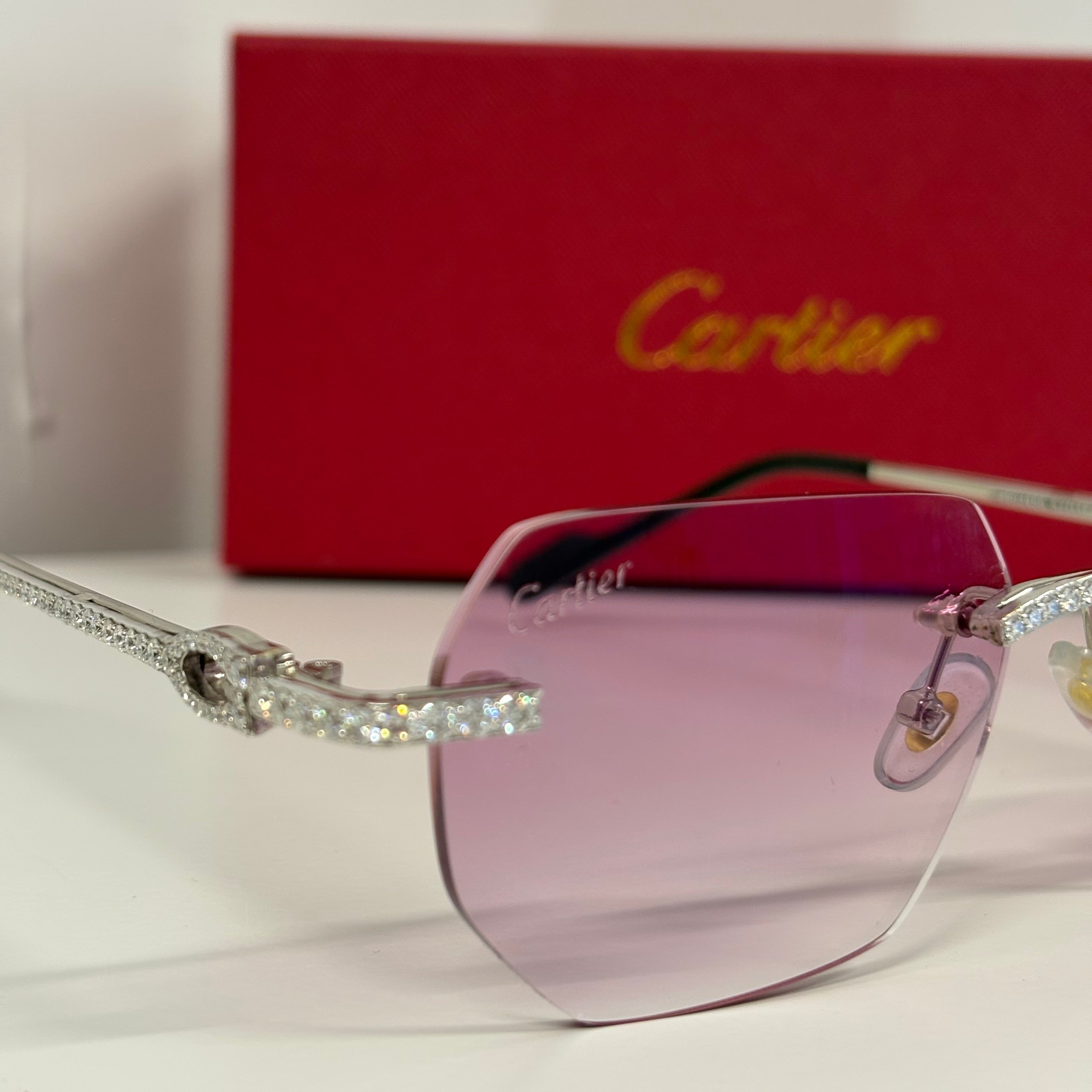 Cartier Pink Moissanite Glasses