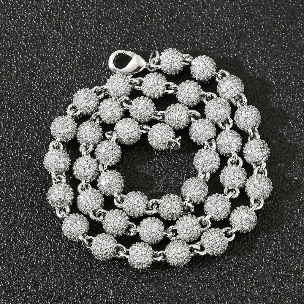 Ball Chain Ice Out Moissanite