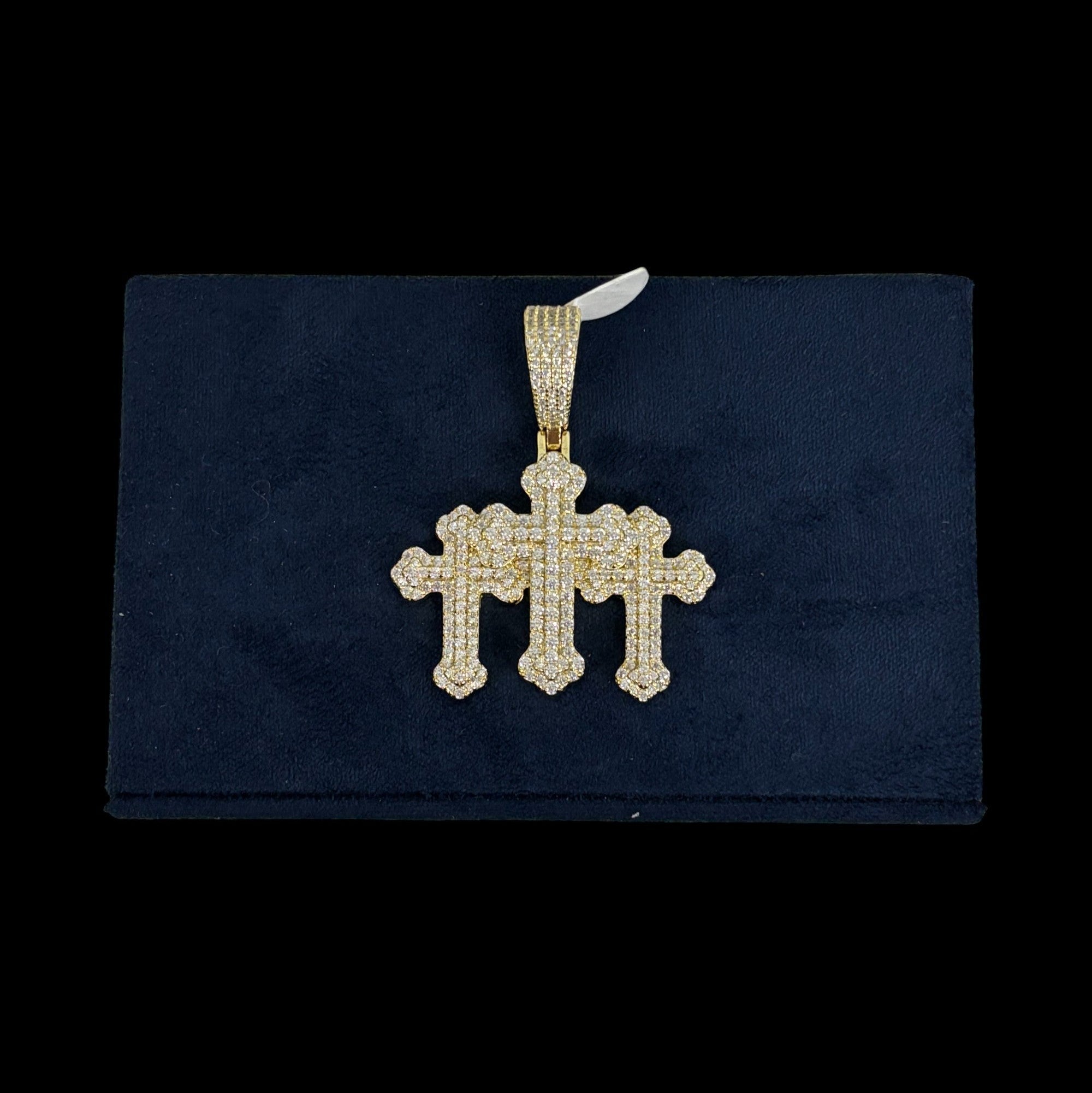 Three Crosses Gold Pendant