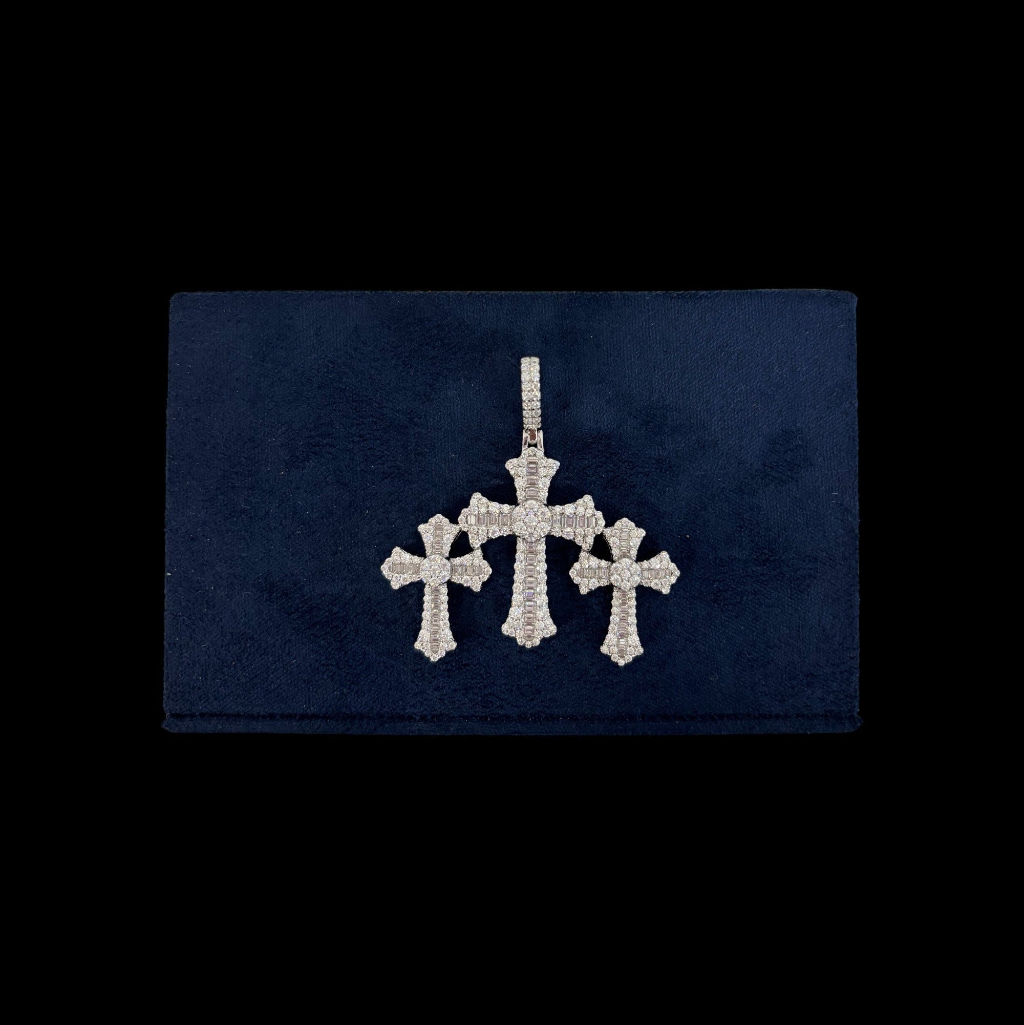 Triple Imperial Cross Silver Moissanite