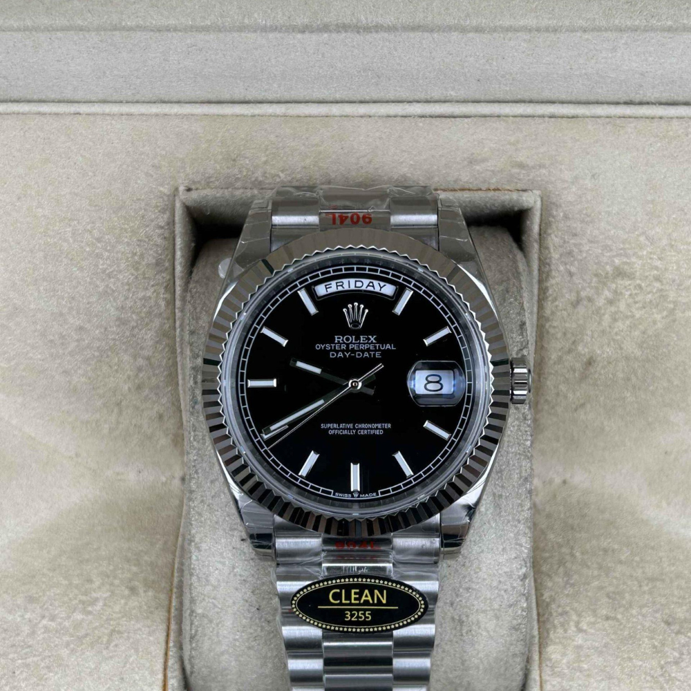 Rolex Day-Date White Gold Black Dial