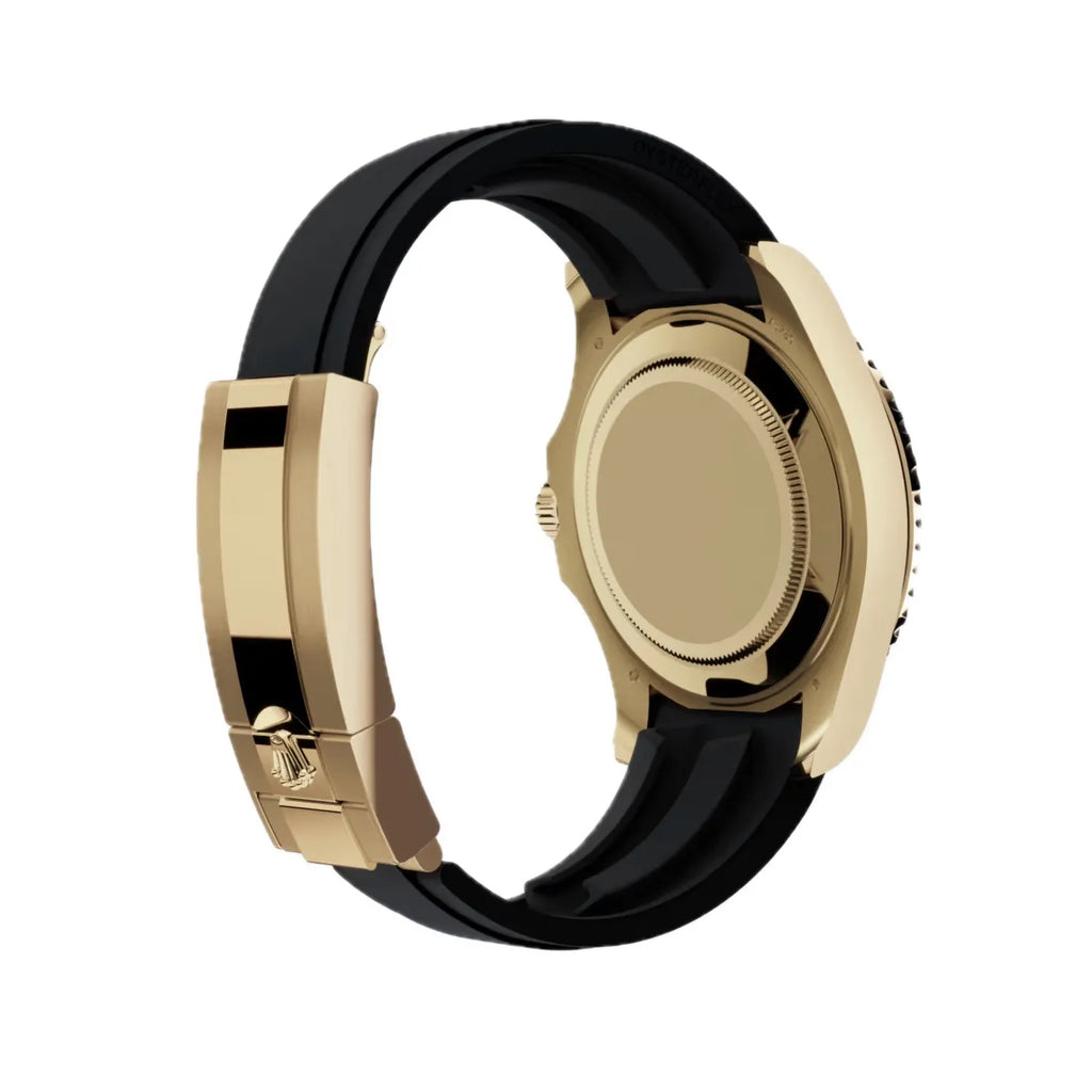 Rolex Yacht Master Oysterflex, Gold with Black Dial, 42mm