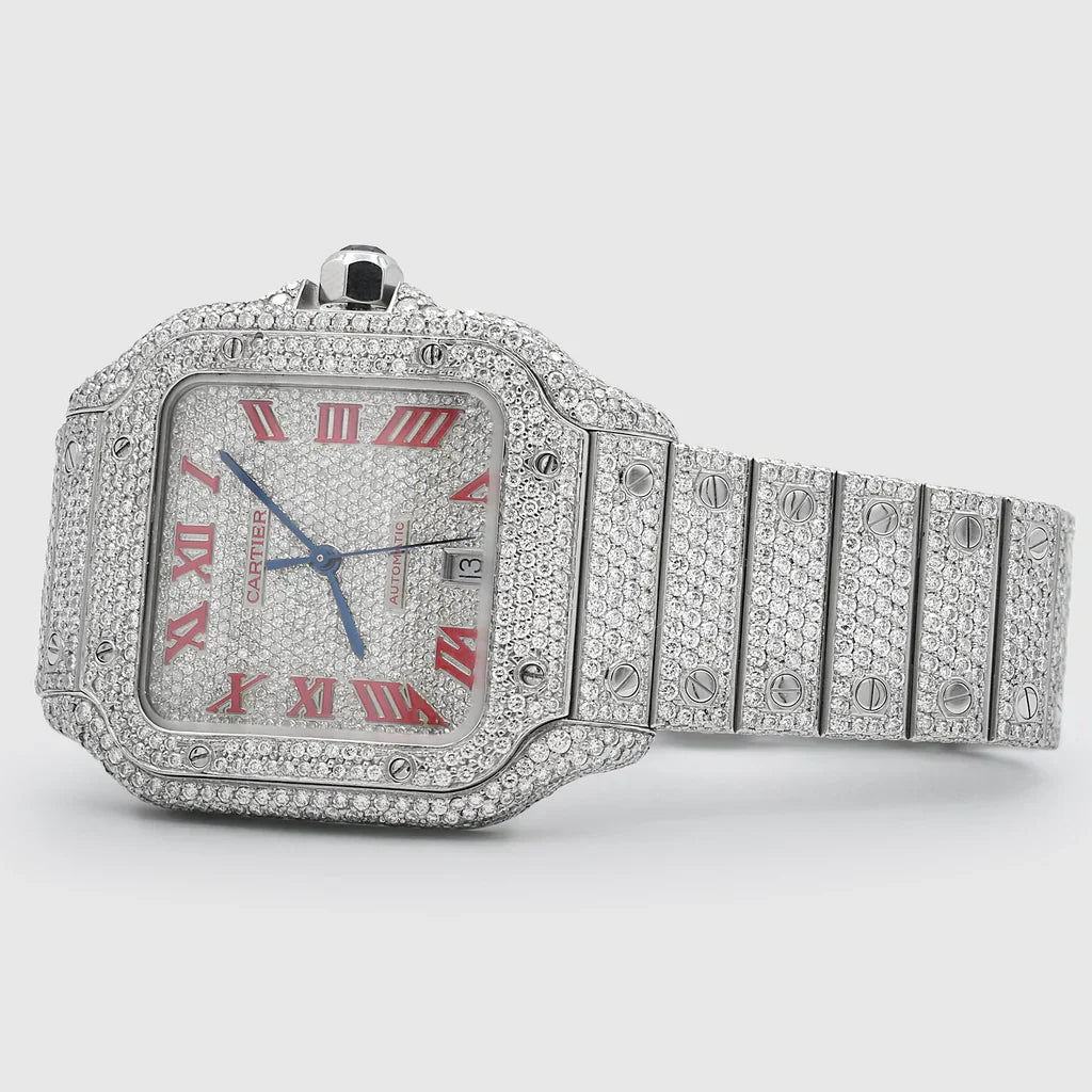 Cartier Santos VVS With Red Roman Numerals, 40 mm
