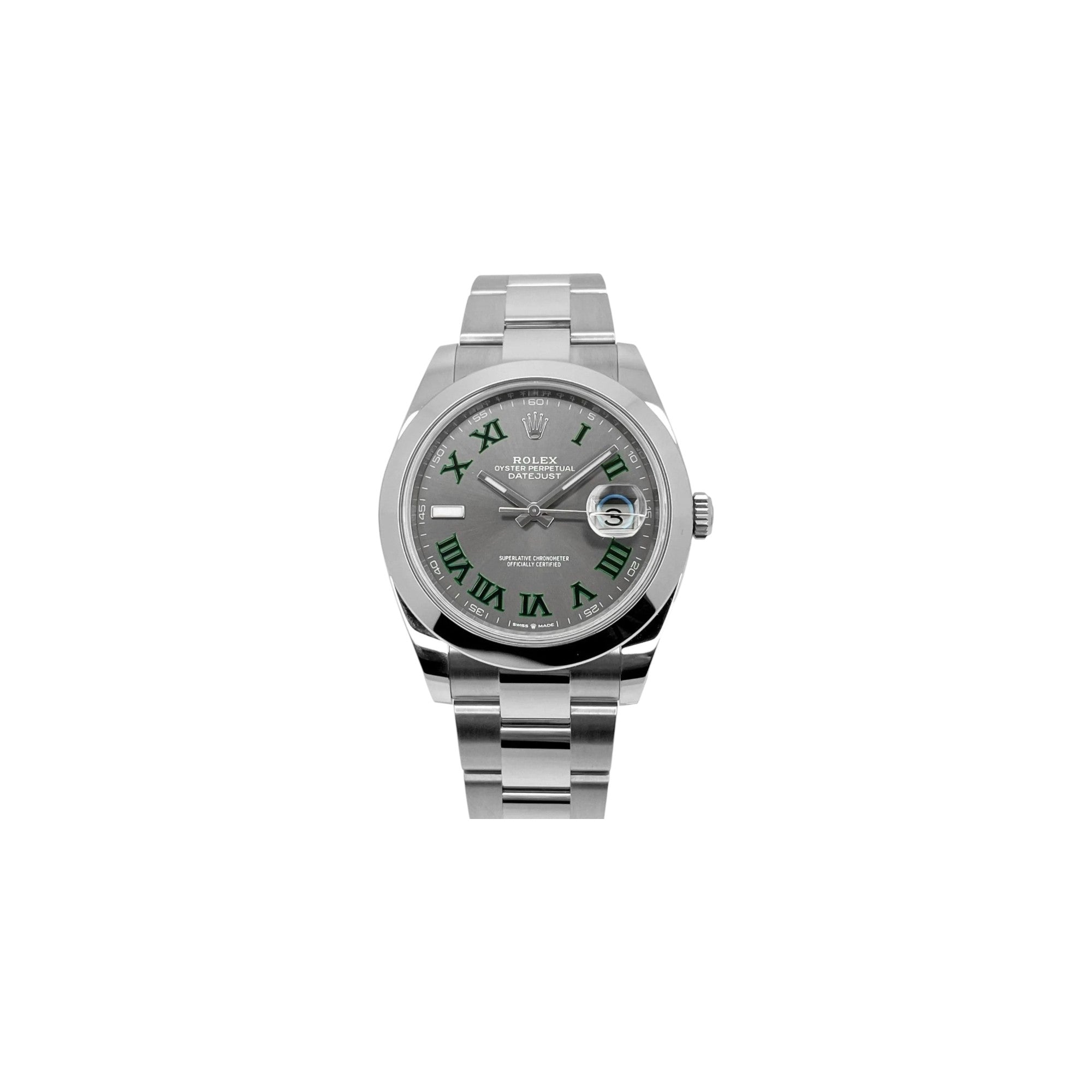 Rolex Datejust rhodium-plated "Wimbledon" dial