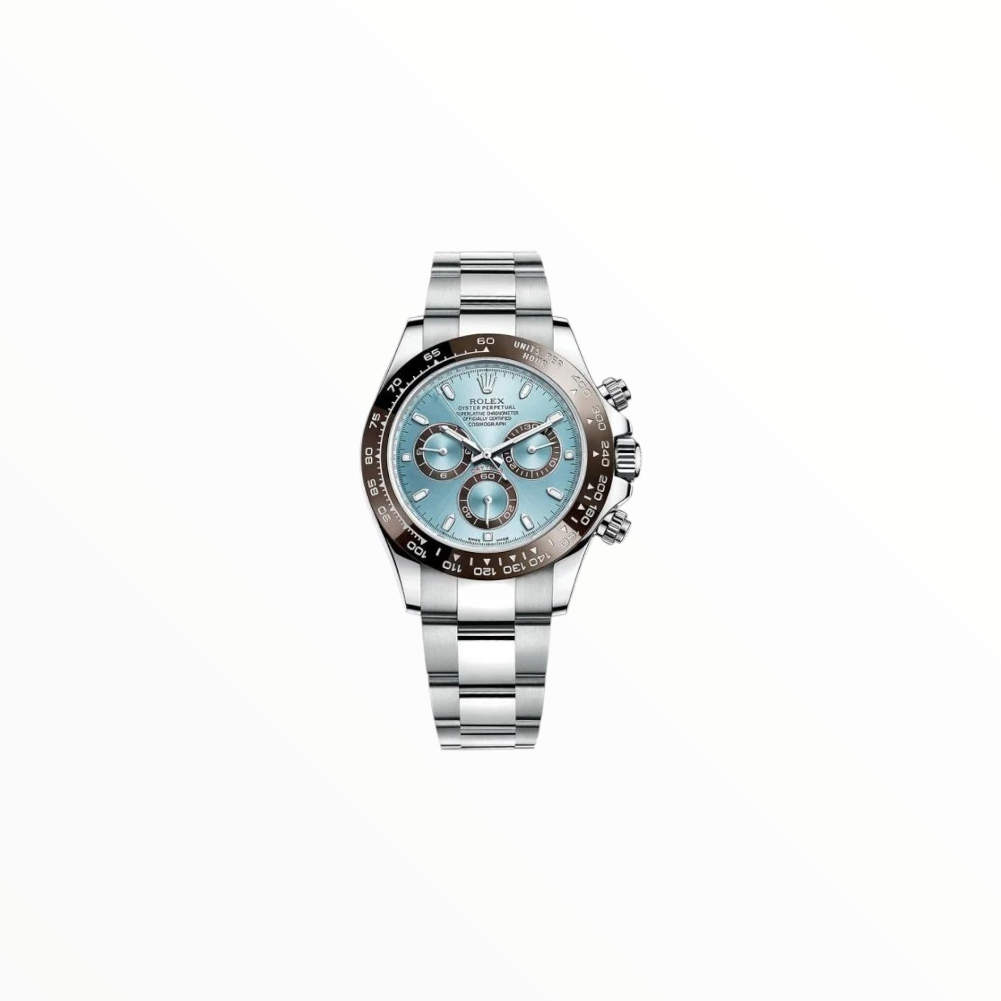 Rolex Daytona Ice Blue dial, Chocolate "Platona"