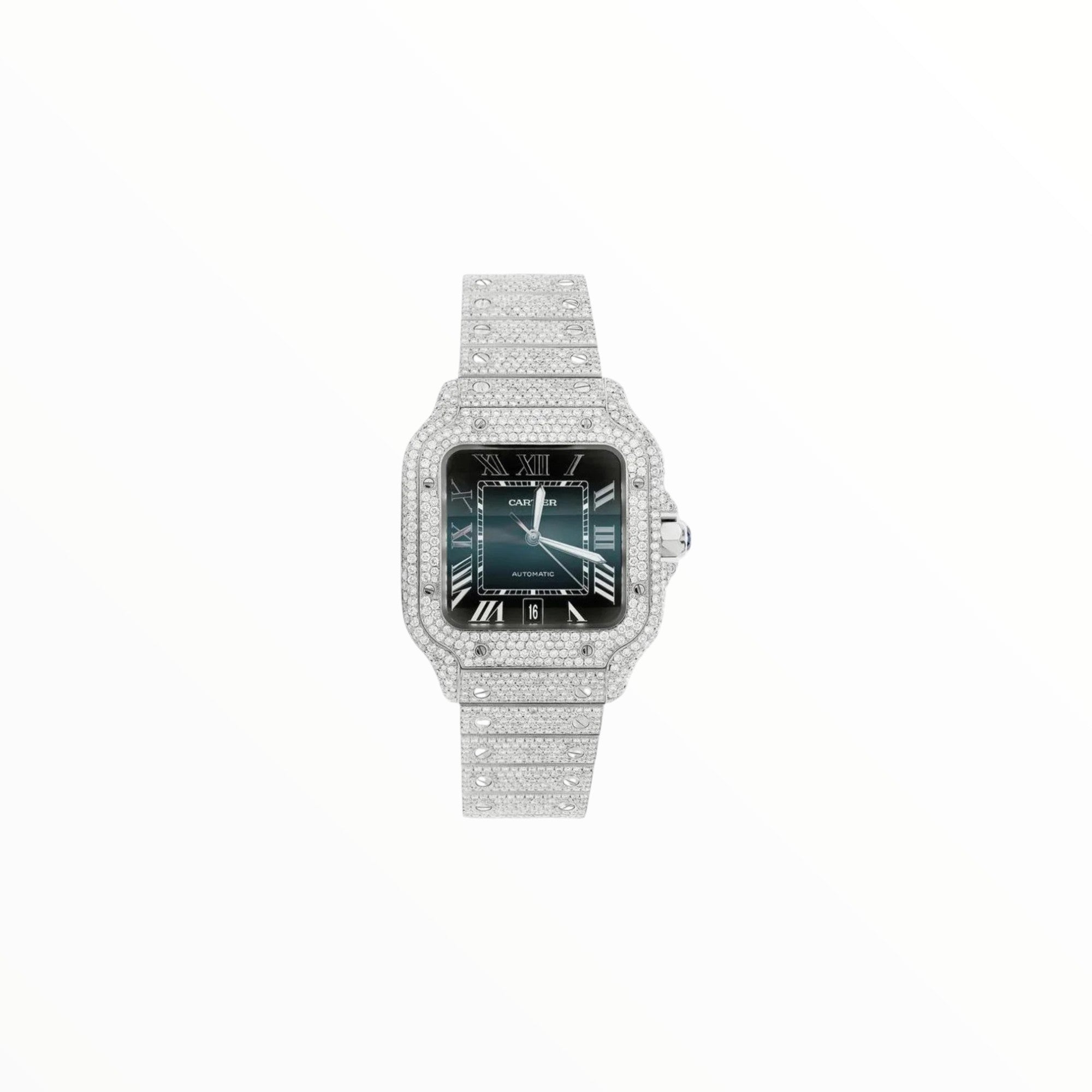 Cartier Santos, 40mm Watch, VVS, Blue Dial