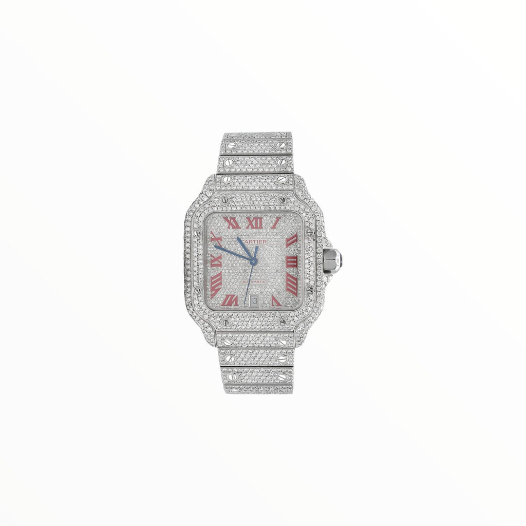 Cartier Santos VVS With Red Roman Numerals, 40 mm
